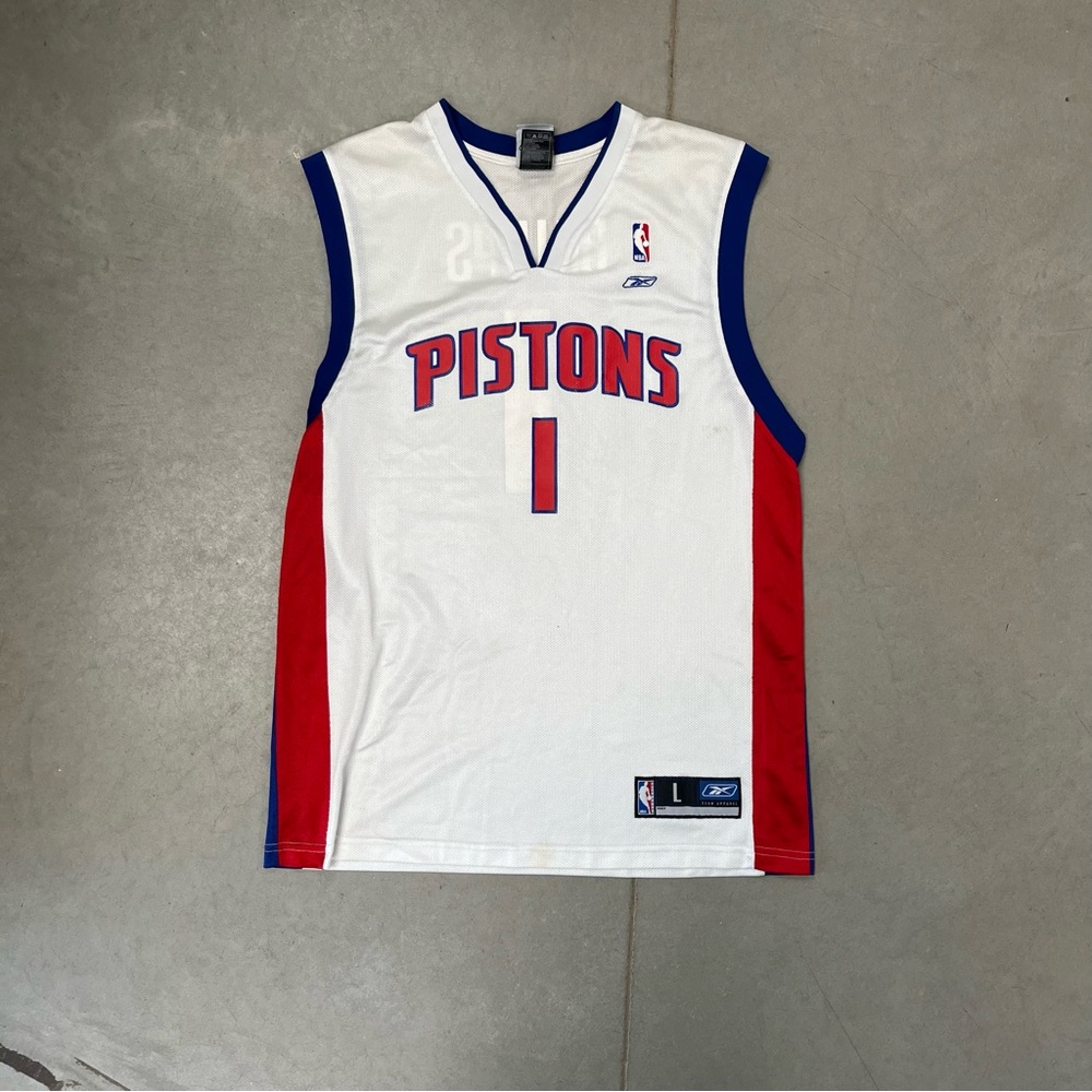 Pistons NBA Jersey - White, Red, Blue